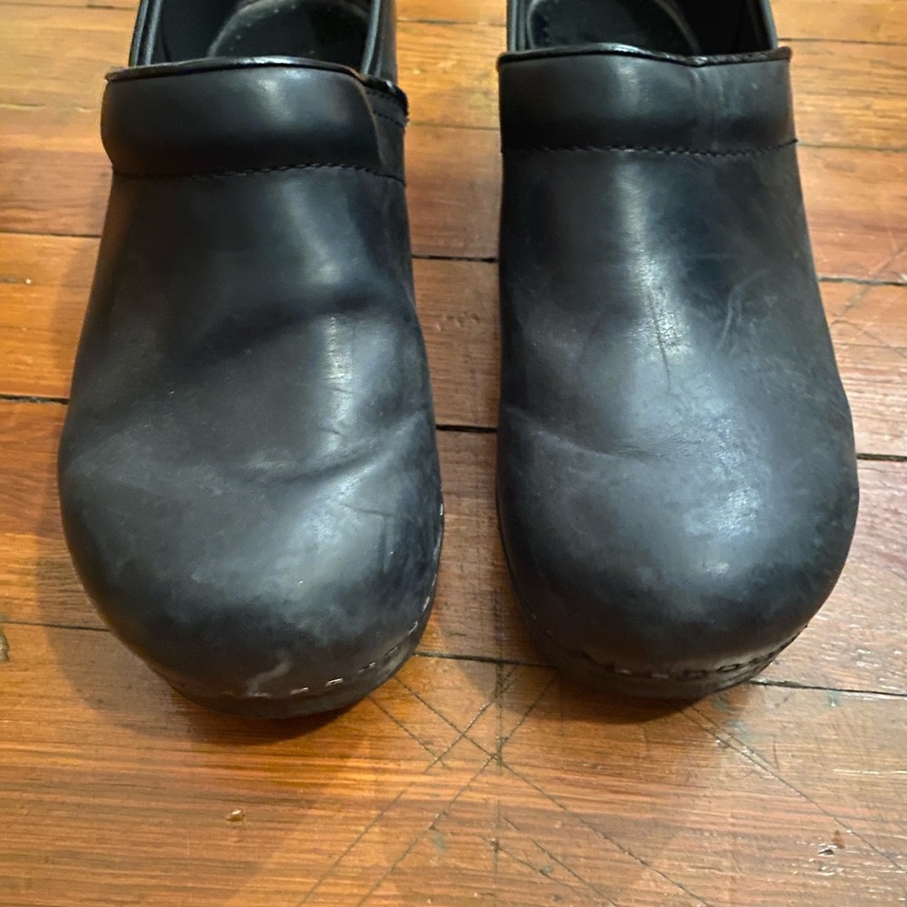 Dansko Black Leather Professional Clogs